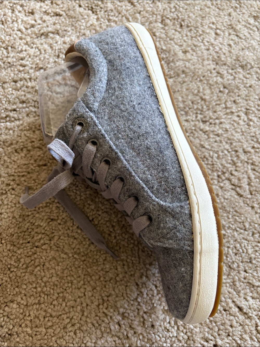 Lace-up Taos Starburst Charcoal Gray Wool Sneakers with Leather Trim Size 8 - Picture 12 of 16